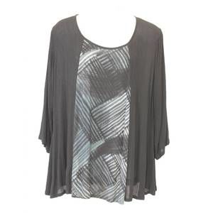 NEW MODESCE women's rebecca swing tunic - plus in black